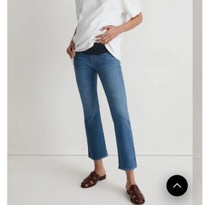 Madewell Maternity Over-the-Belly Kick Out Crop Jeans Cherryville Wash 27P